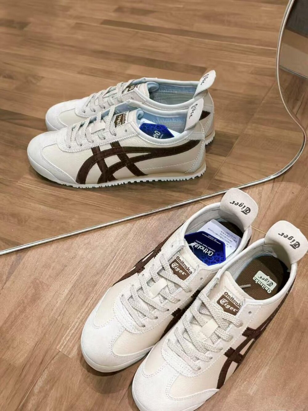 Onitsuka Tiger Mexico 66 White Brown Women's Retro Low Top Sneakers